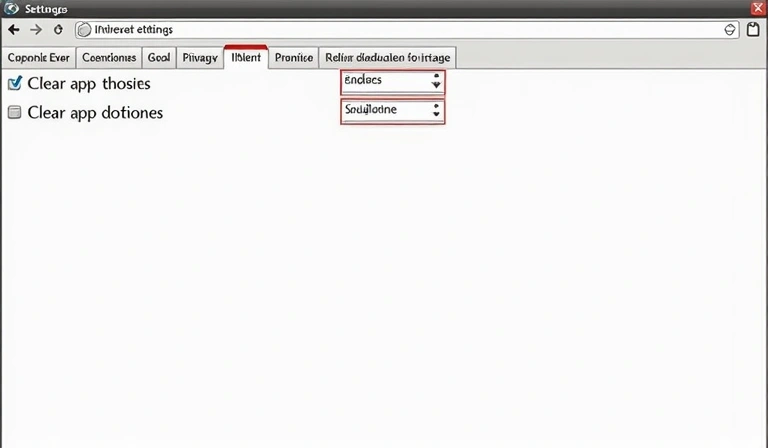 Browser settings interface for managing cookie preferences