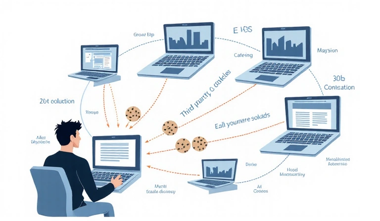 Illustration of third-party cookies being used across different websites
